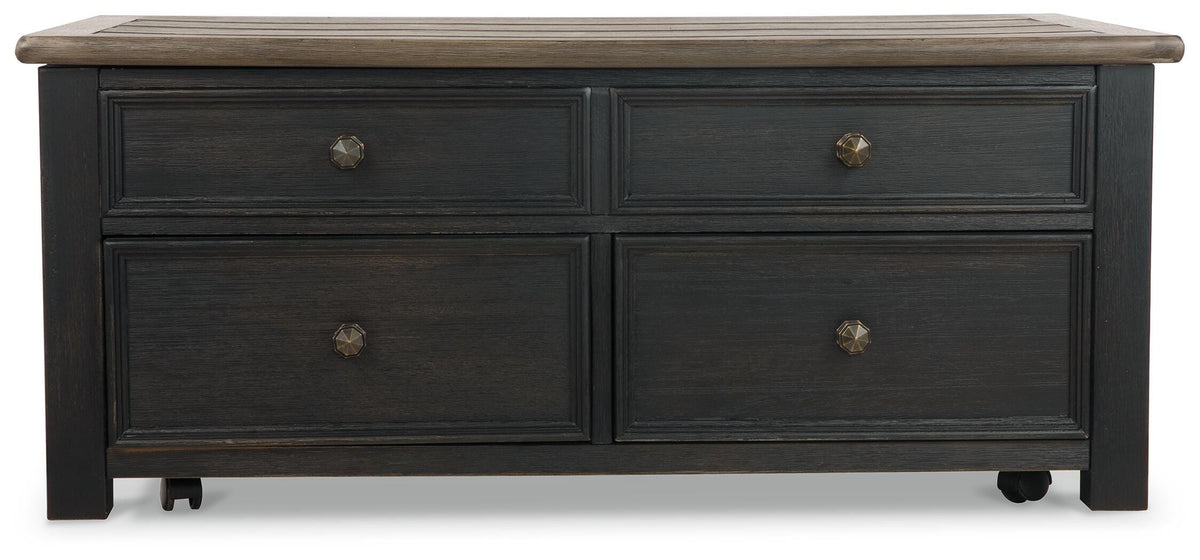 Tyler Creek Coffee Table and 2 End Tables with Console - Grayish Brown/Black  (T736-SI) - Image 13