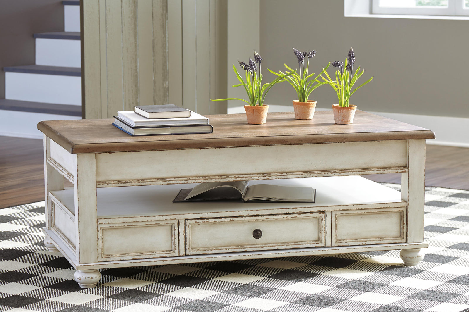 Realyn Coffee Table with Lift Top - White/Brown  (T523-SI) - Image 4