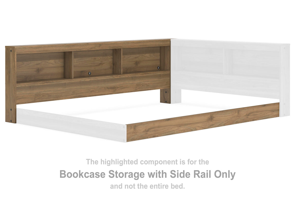 Deanlow Bookcase Storage with Side Rail (Youth) - Honey  (EB1866-SI)