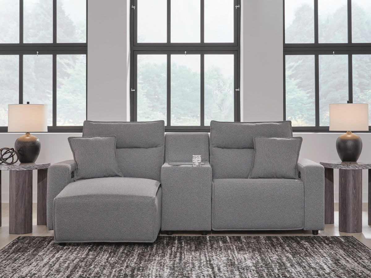 Modmax II 3-Piece Power Reclining Sectional with Chaise and Console (65906-SI) - Image 2