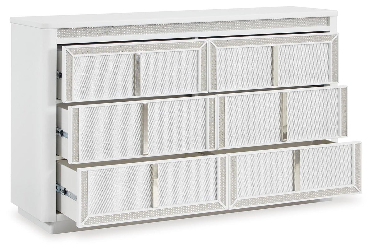 Chalanna Storage Bed, Dresser and 2 Nightstands (B822-SI) - Image 4