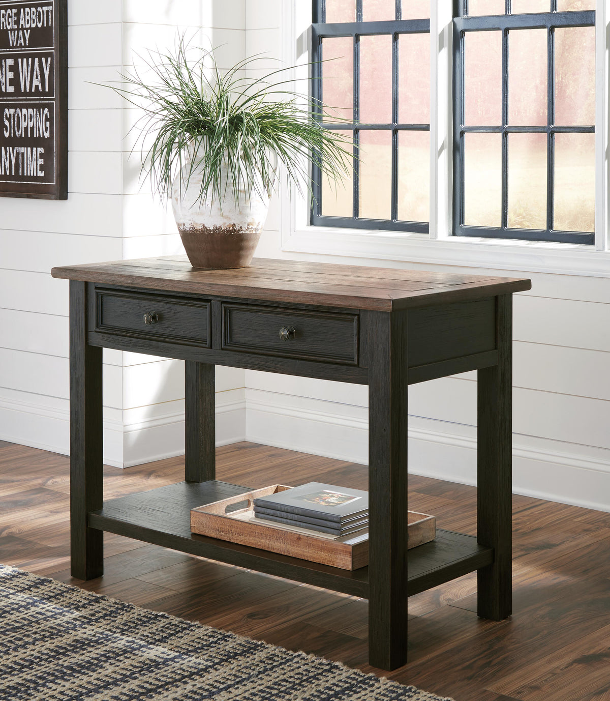 Tyler Creek Coffee Table and 2 End Tables with Console - Grayish Brown/Black  (T736-SI) - Image 24