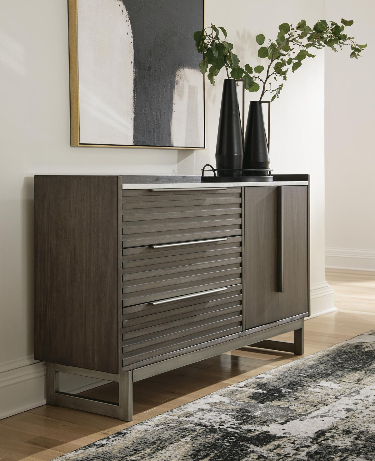Arkenton Dresser - Grayish Brown/White  (B786-SI) - Image 5