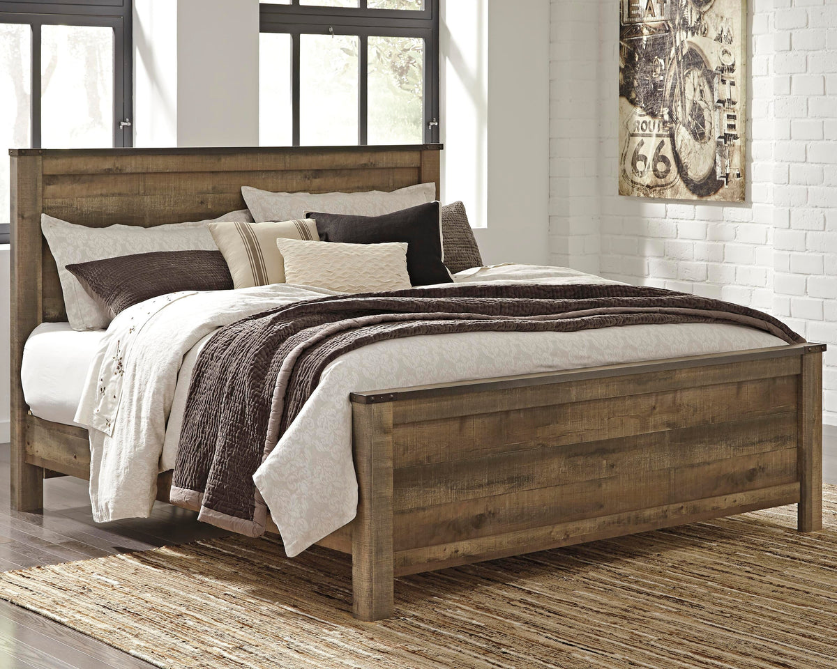 Trinell Panel Bed and Nightstand - Brown  (B446-SI) - Image 4