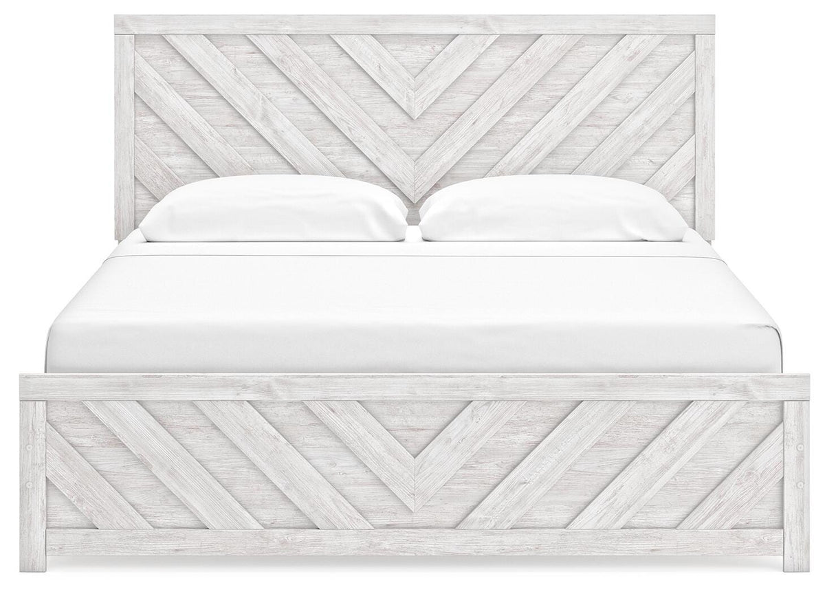 Cayboni Panel Bed, Dresser and Nightstand - Whitewash  (B3788-SI) - Image 10