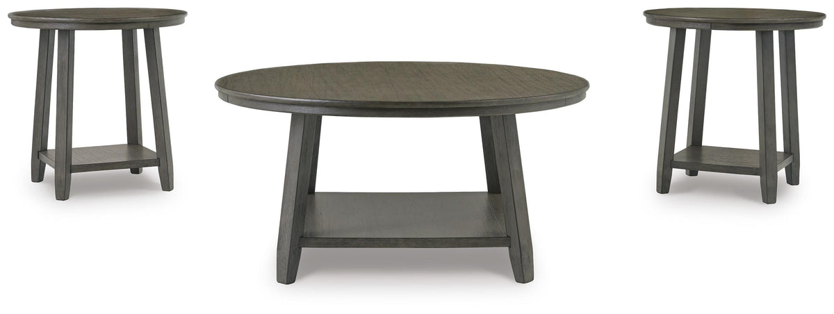 Caitbrook Table (Set of 3) - Gray  (T188-SI)