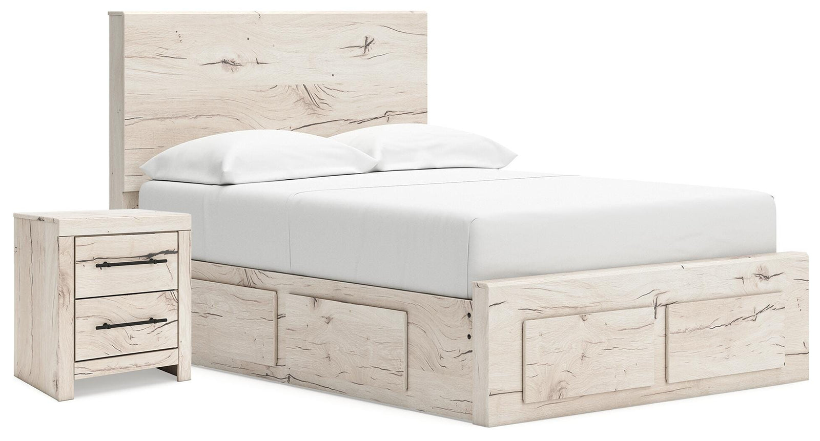 Lawroy Storage Bed and Nightstand - Light Natural  (B2310-SI)