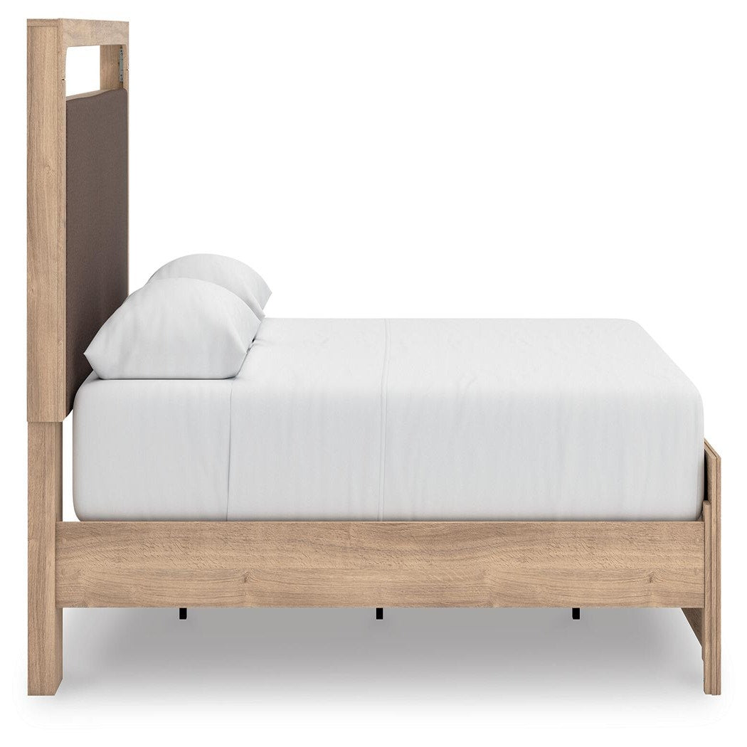 Kinlanni Queen Upholstered Panel Bed, Dresser and Mirror (PCB1360-SI) - Image 11
