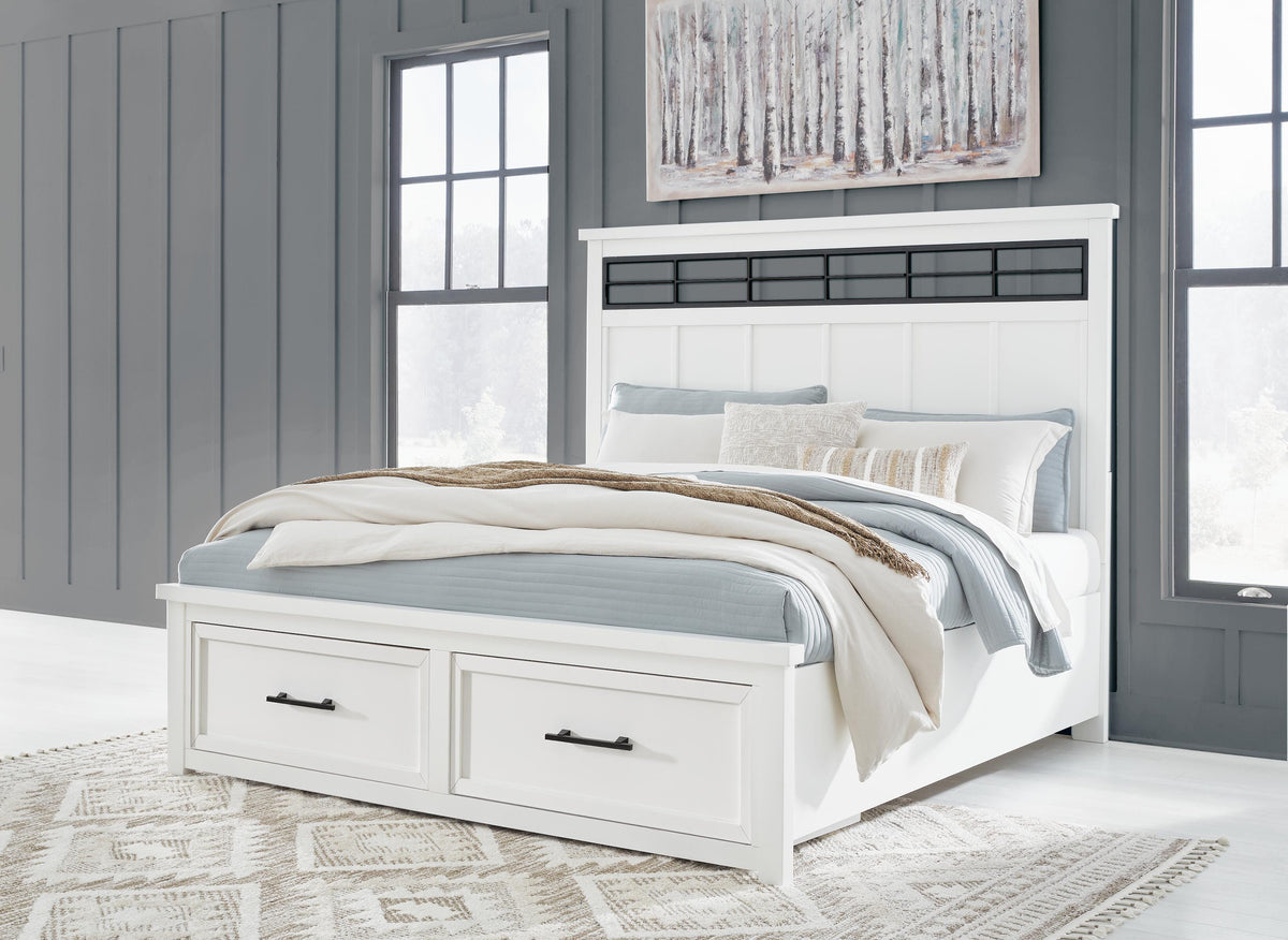 Ashbryn Panel Storage Bed - White/Natural  (B844-SI) - Image 8