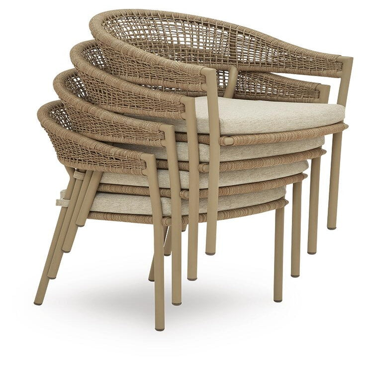 Orchard Beach Outdoor Arm Chair with Cushion (Set of 4) (PCP373-SI) - Image 3