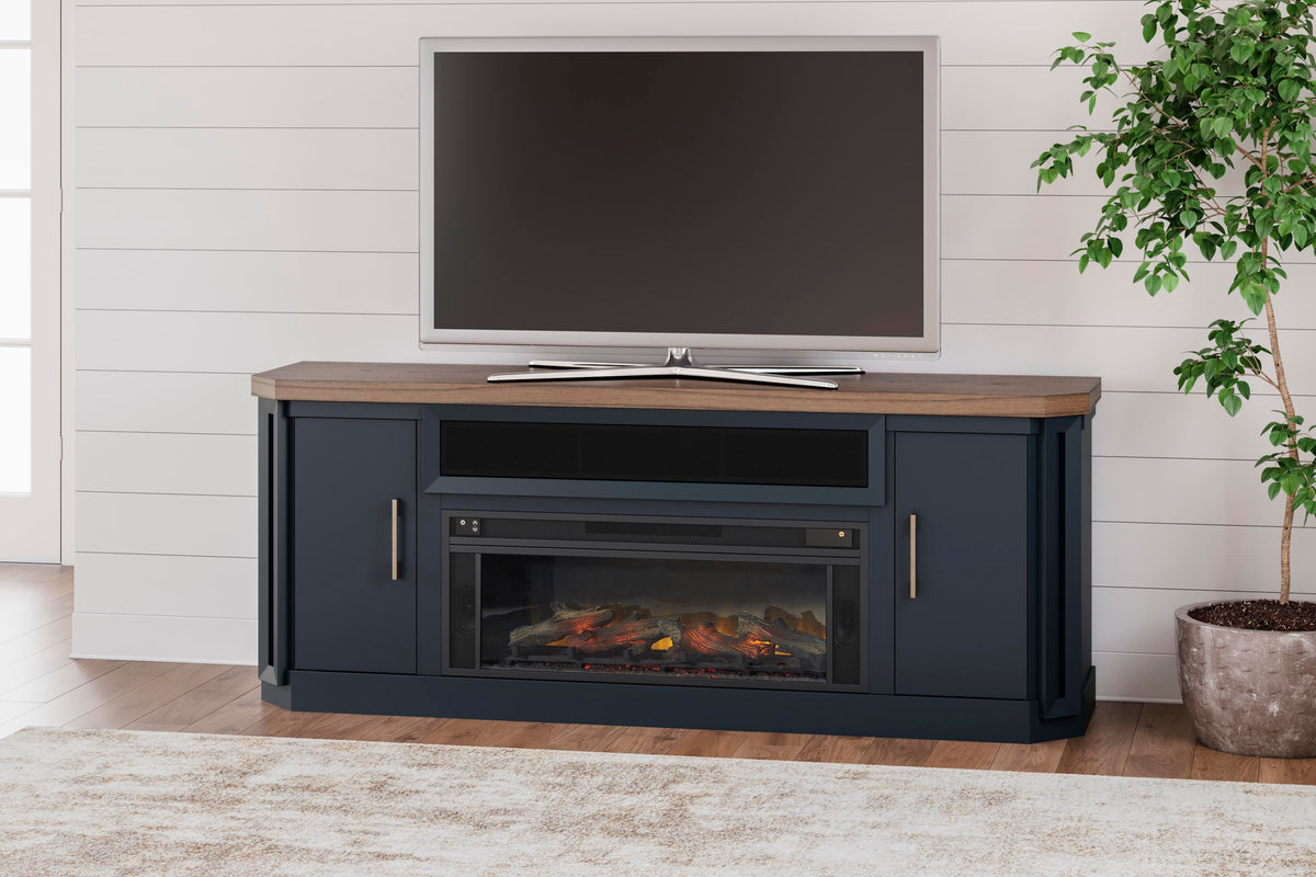 Landocken 83 TV Stand with Electric Fireplace (W402-SI) - Image 4