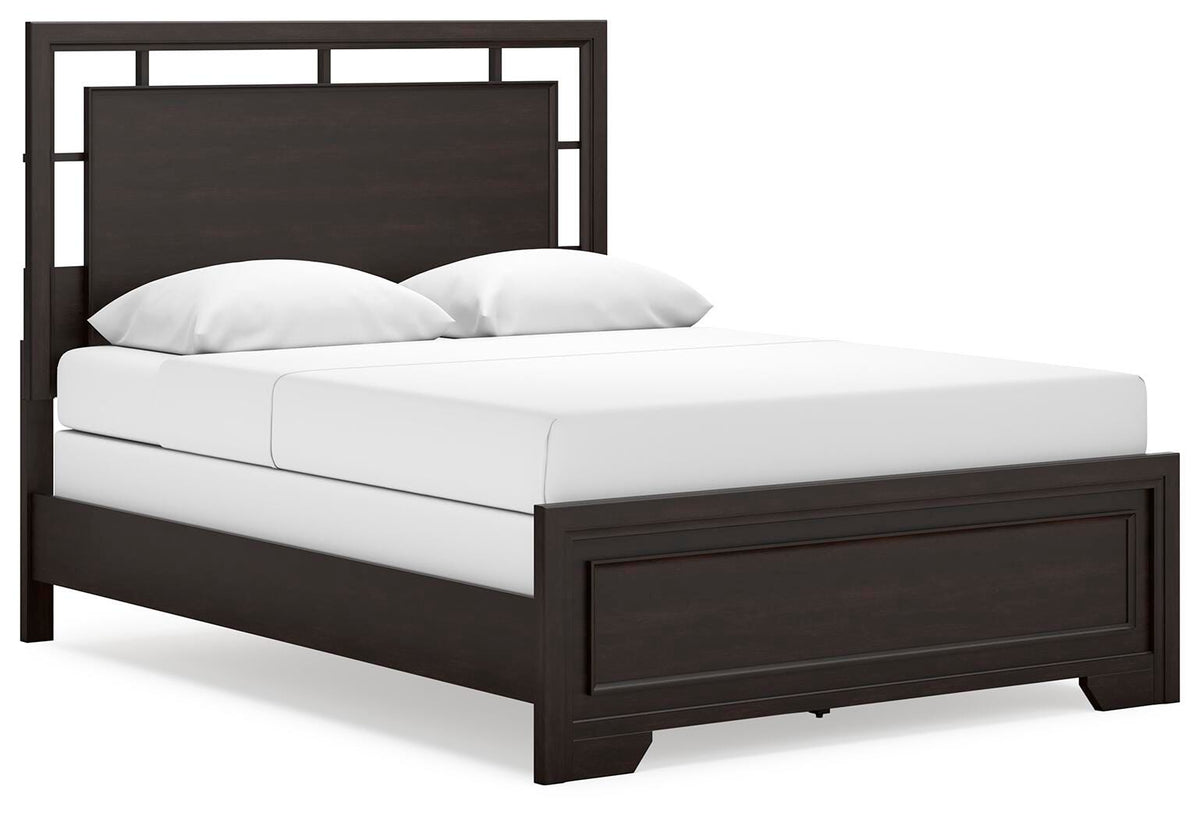 Covetown Panel Bed and Nightstand - Dark Brown  (B441-SI) - Image 3