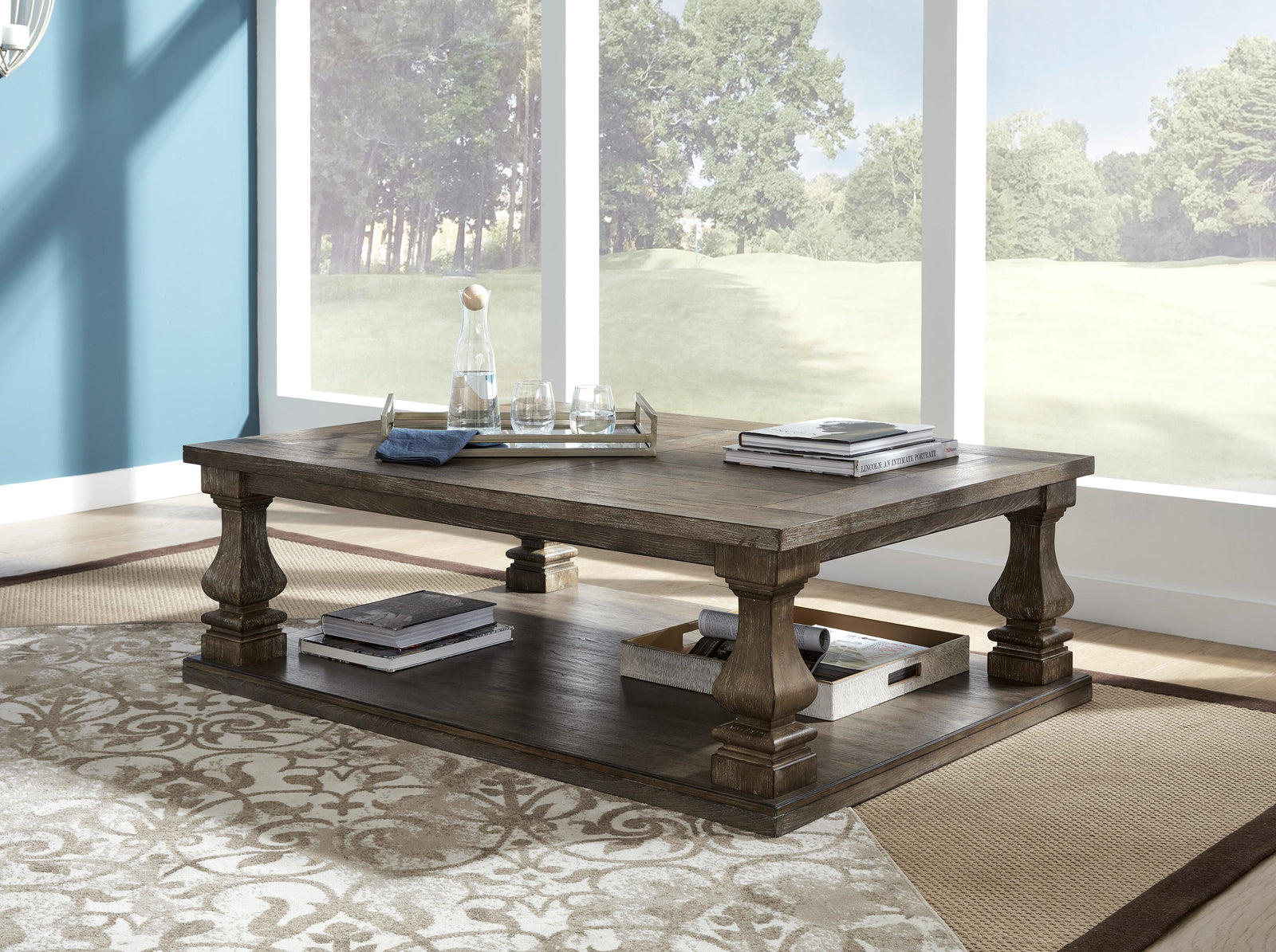 Johnelle Coffee Table, 2 End Tables and Sofa Table (T776-SI) - Image 11