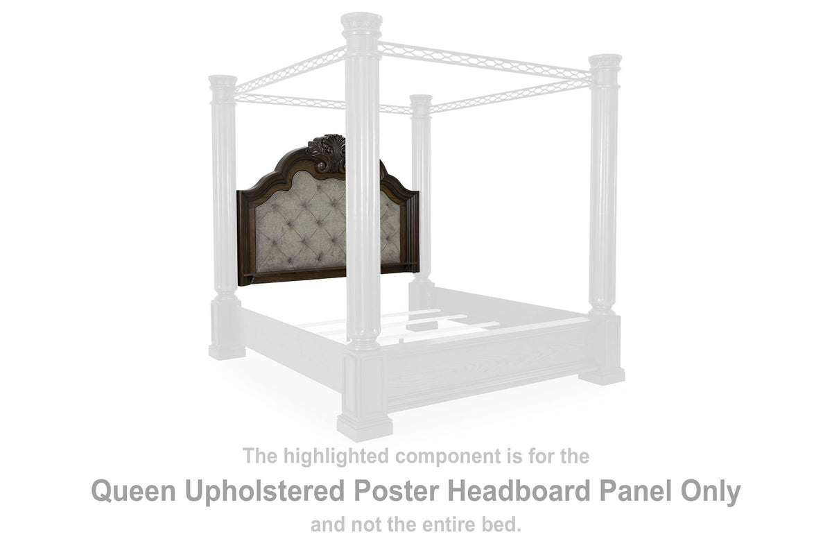 Maylee Upholstered Poster Headboard Panel - Dark Brown  (B947-SI) - Image 2