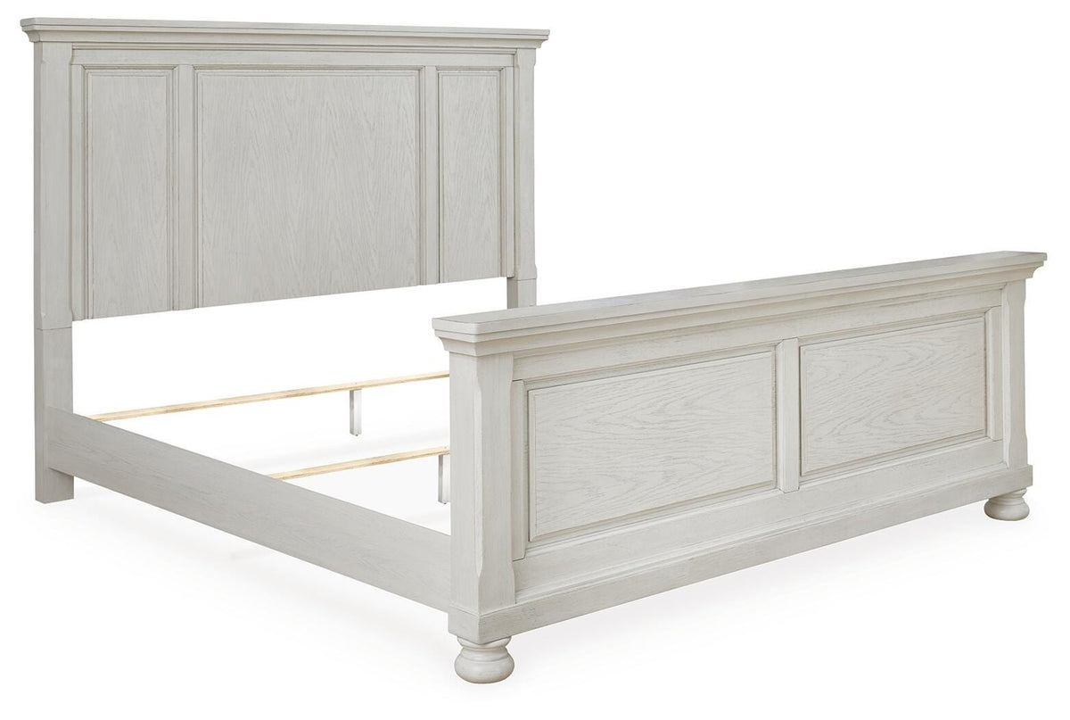 Robbinsdale Panel Bed, Dresser, Mirror, Chest and 2 Nightstands - Antique White  (B742-SI) - Image 9