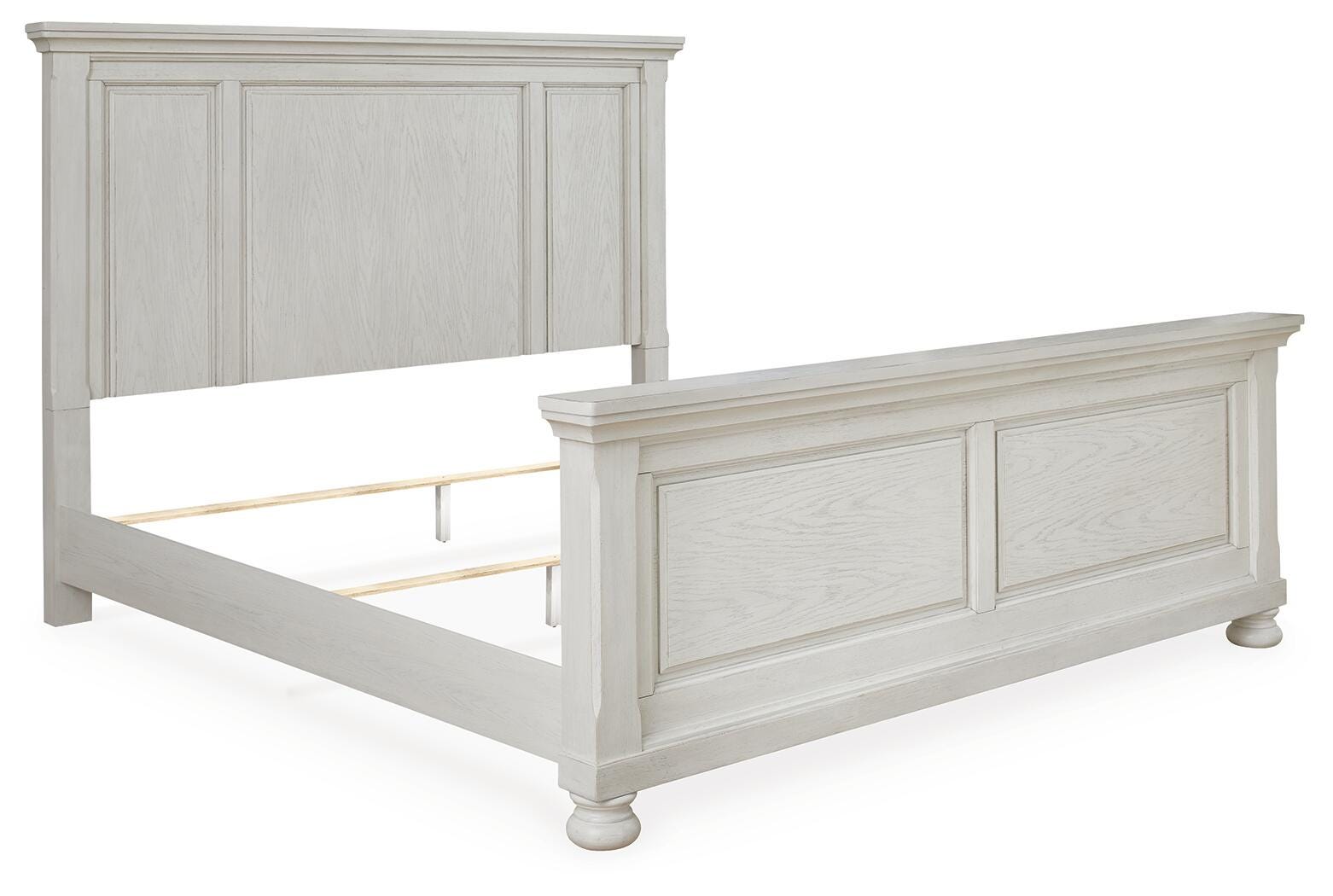 Robbinsdale Panel Bed, Dresser, Mirror, Chest and 2 Nightstands - Antique White  (B742-SI) - Image 9