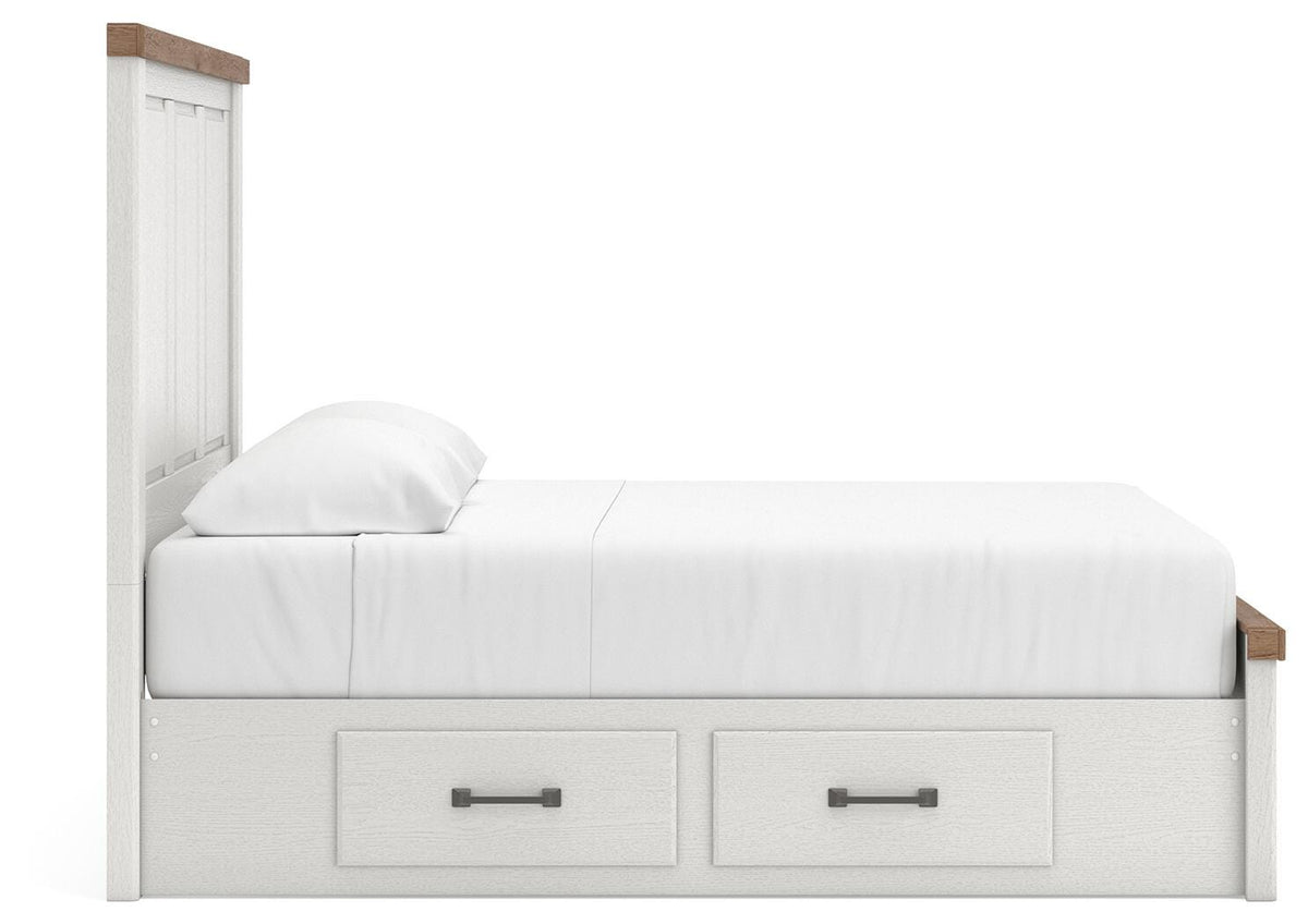 Savonport Panel Bed with Storage - White/Brown  (B4615-SI) - Image 5