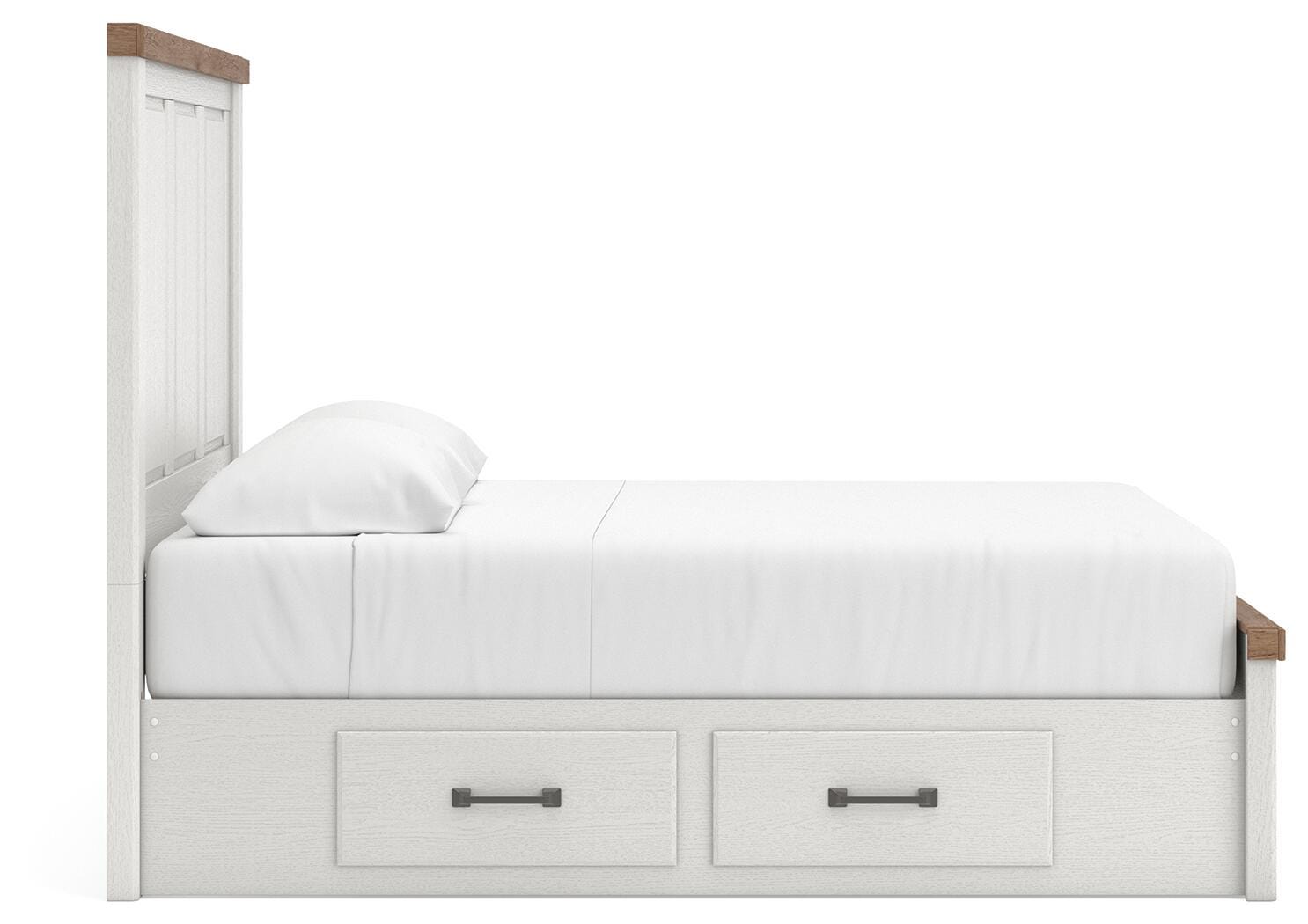 Savonport Panel Bed with Storage - White/Brown  (B4615-SI) - Image 5