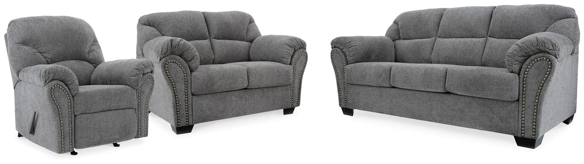 Allmaxx Sofa, Loveseat and Recliner (28105-SI)