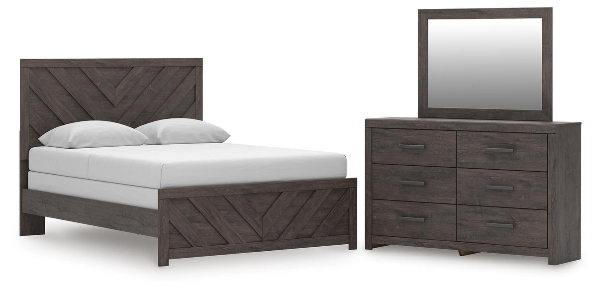 Prendonea Panel Bed, Dresser and Mirror (B3789-SI)