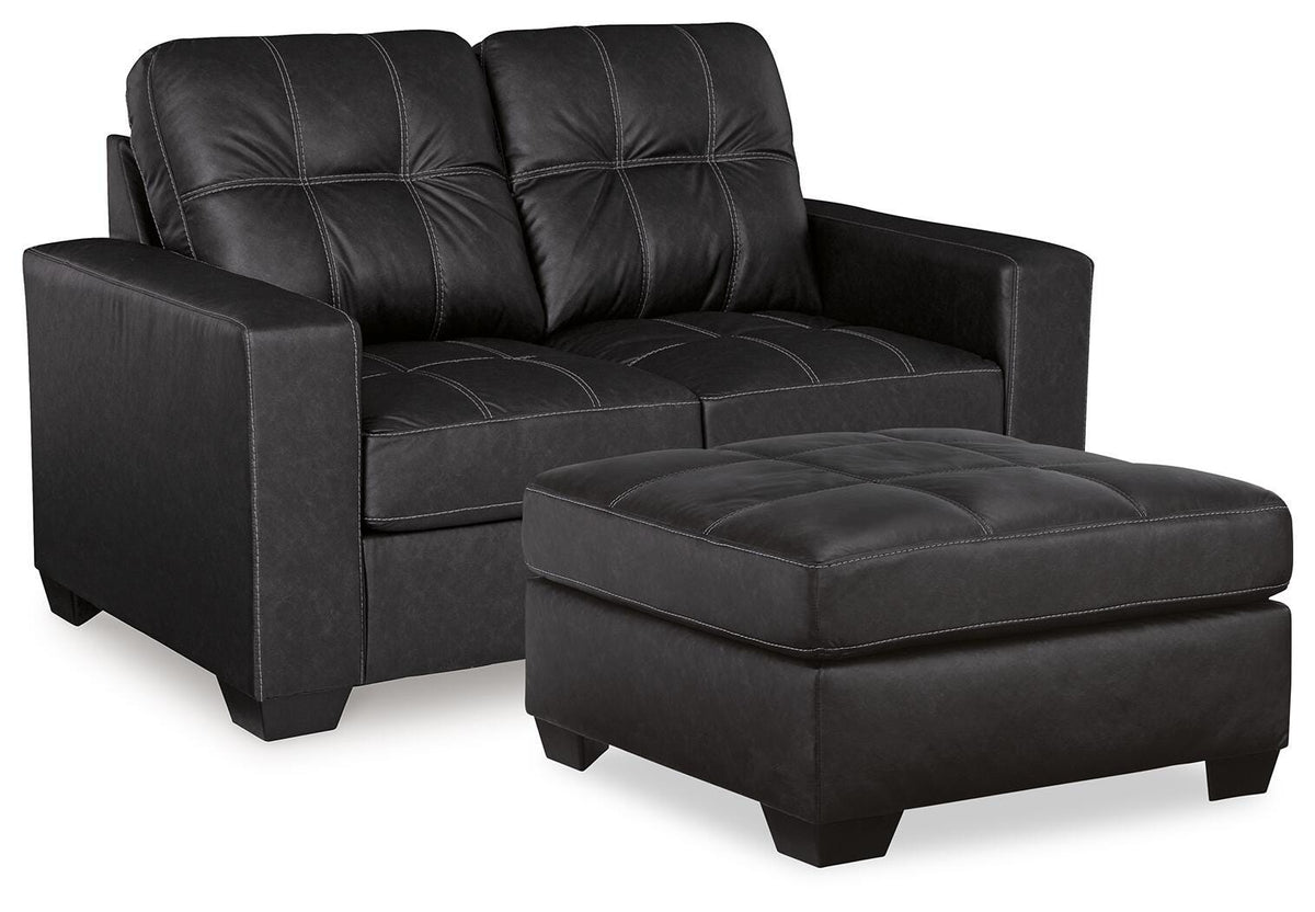 Barlin Mills Loveseat and Oversized Ottoman (17004-SI)