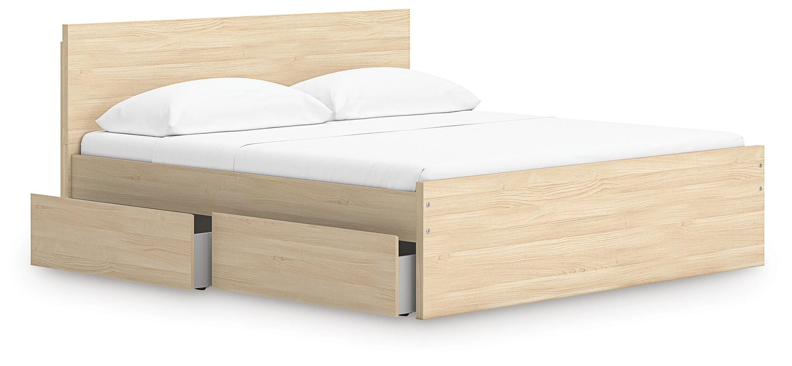Onita Panel Platform Bed with 2 Side Storage - Natural  (EB9632-SI) - Image 2