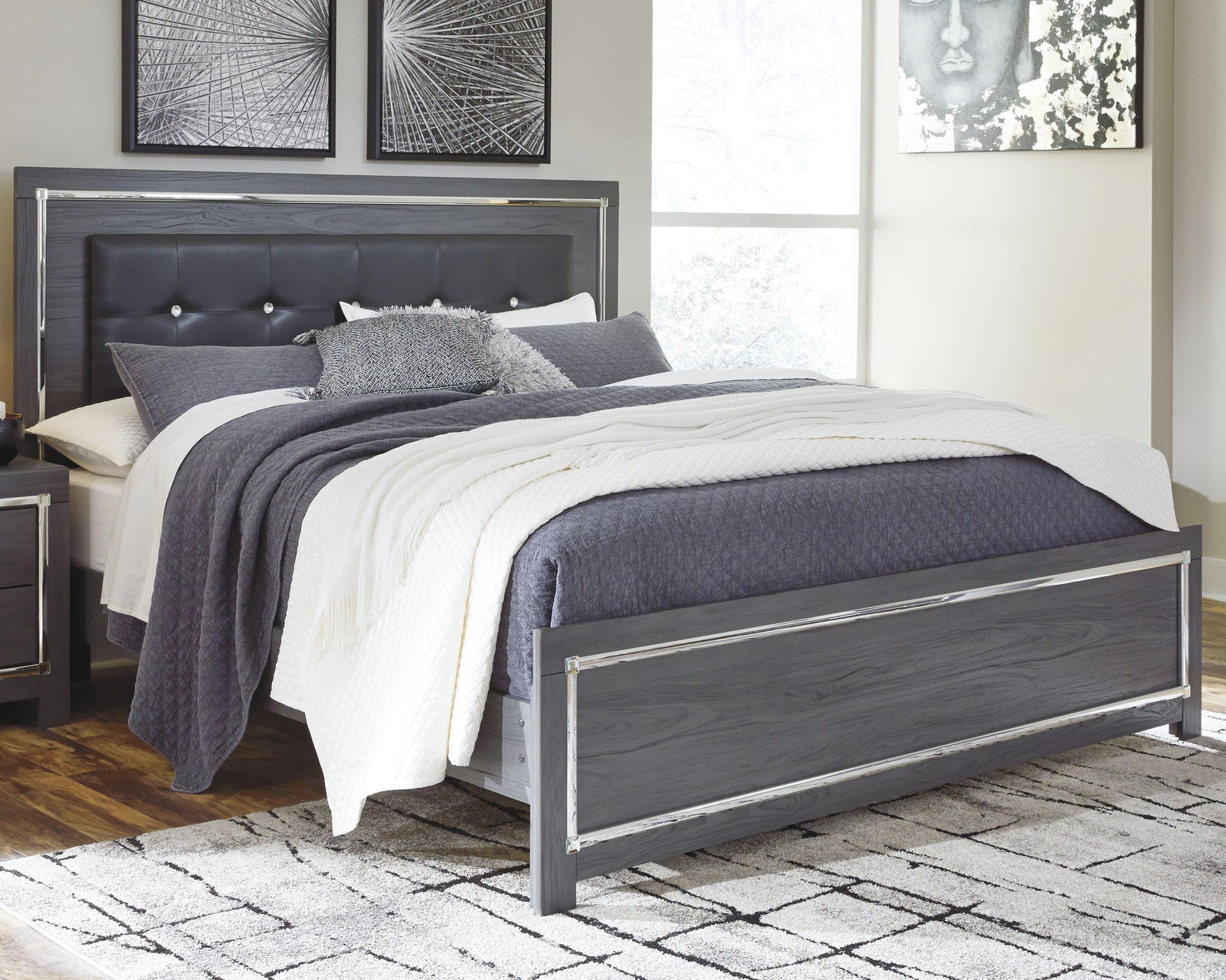 Lodanna Panel Bed - Gray  (B214-SI) - Image 2