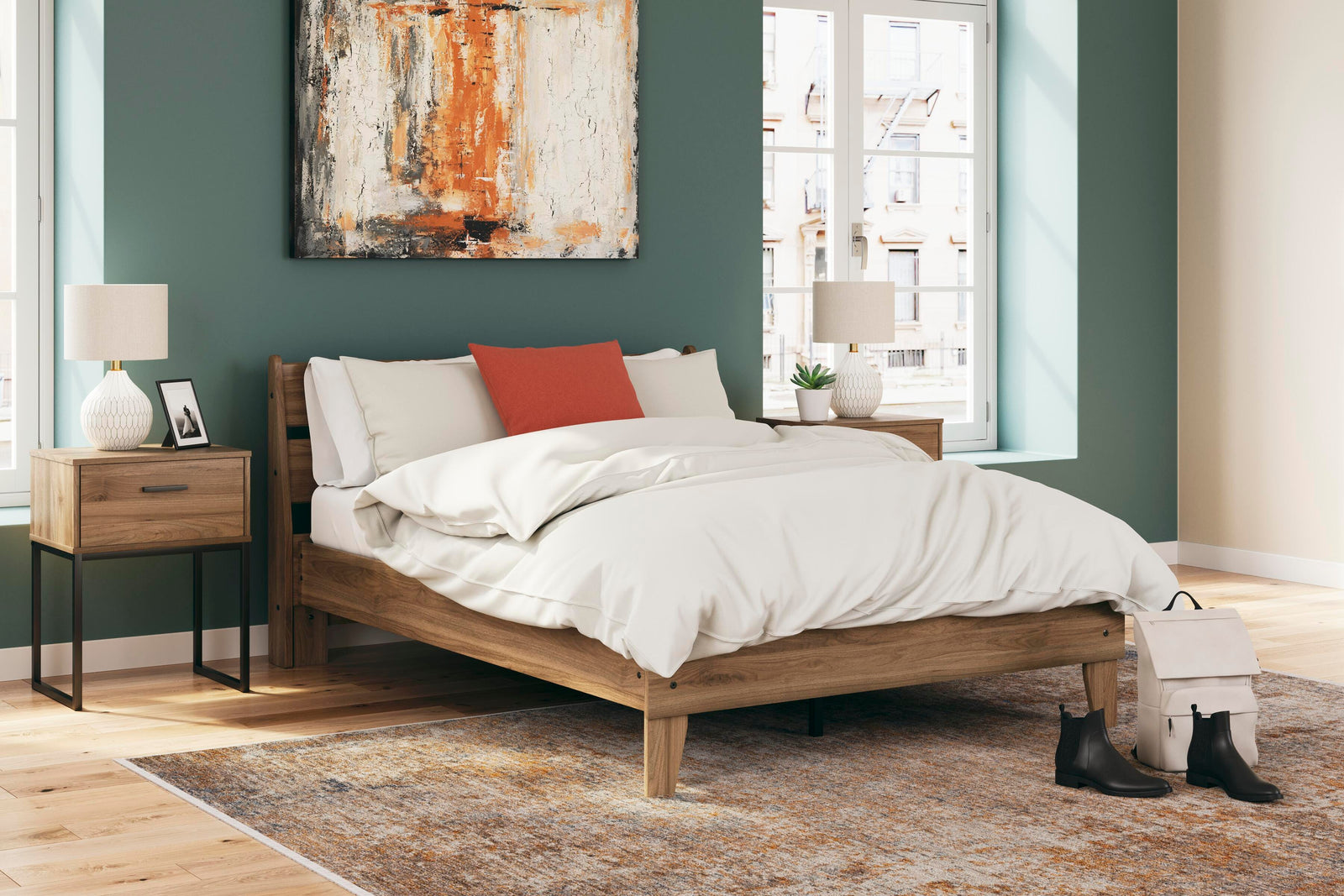 Deanlow Platform Panel Bed (Youth) - Honey  (EB1866-SI) - Image 8