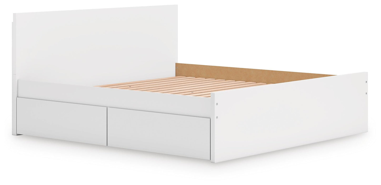 Onita Panel Platform Bed with 2 Side Storage - White  (EB9630-SI) - Image 3