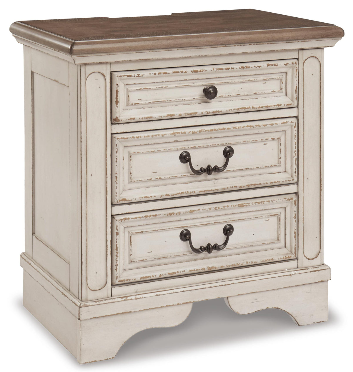 Realyn Bed with Mirrored Dresser and Nightstand - Chipped White  (B743-SI) - Image 4