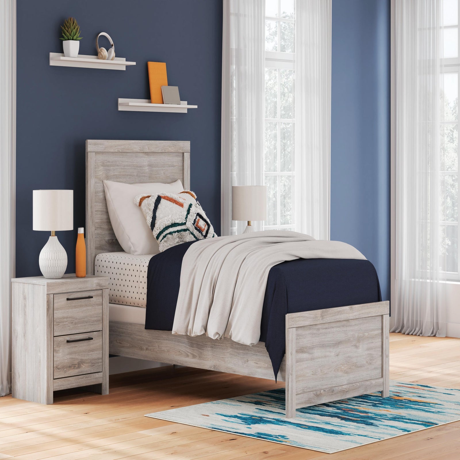 Broachmyn Twin Panel Bed, Dresser and Mirror (PCB1120-SI) - Image 18