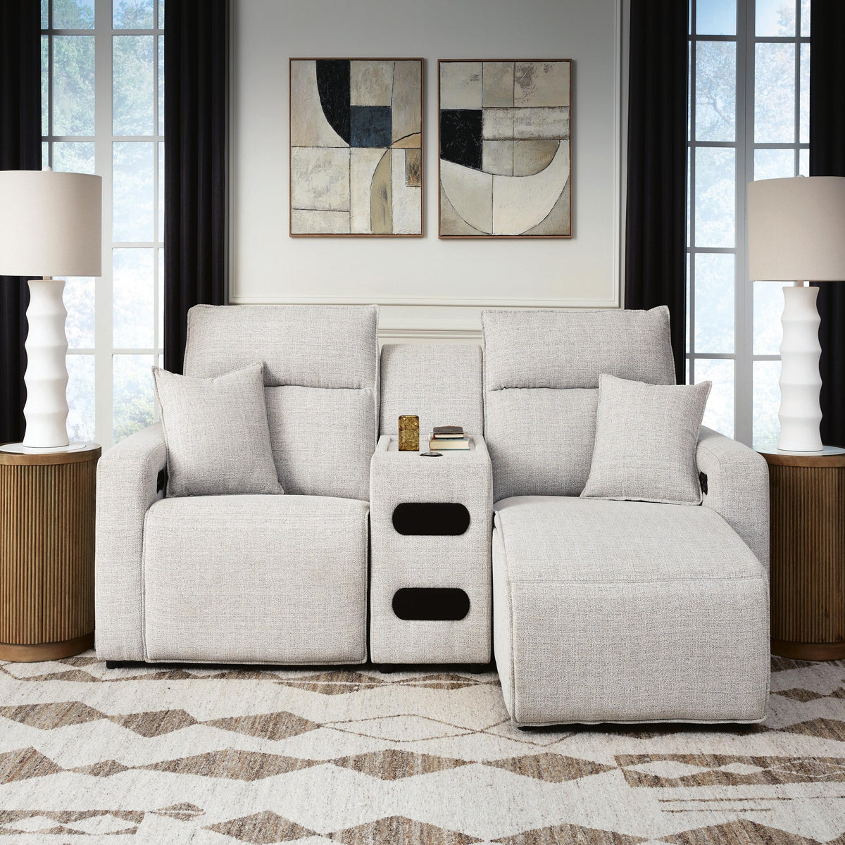 Modmax II 3-Piece Power Reclining Sectional with Chaise and Audio Console (65907-SI)