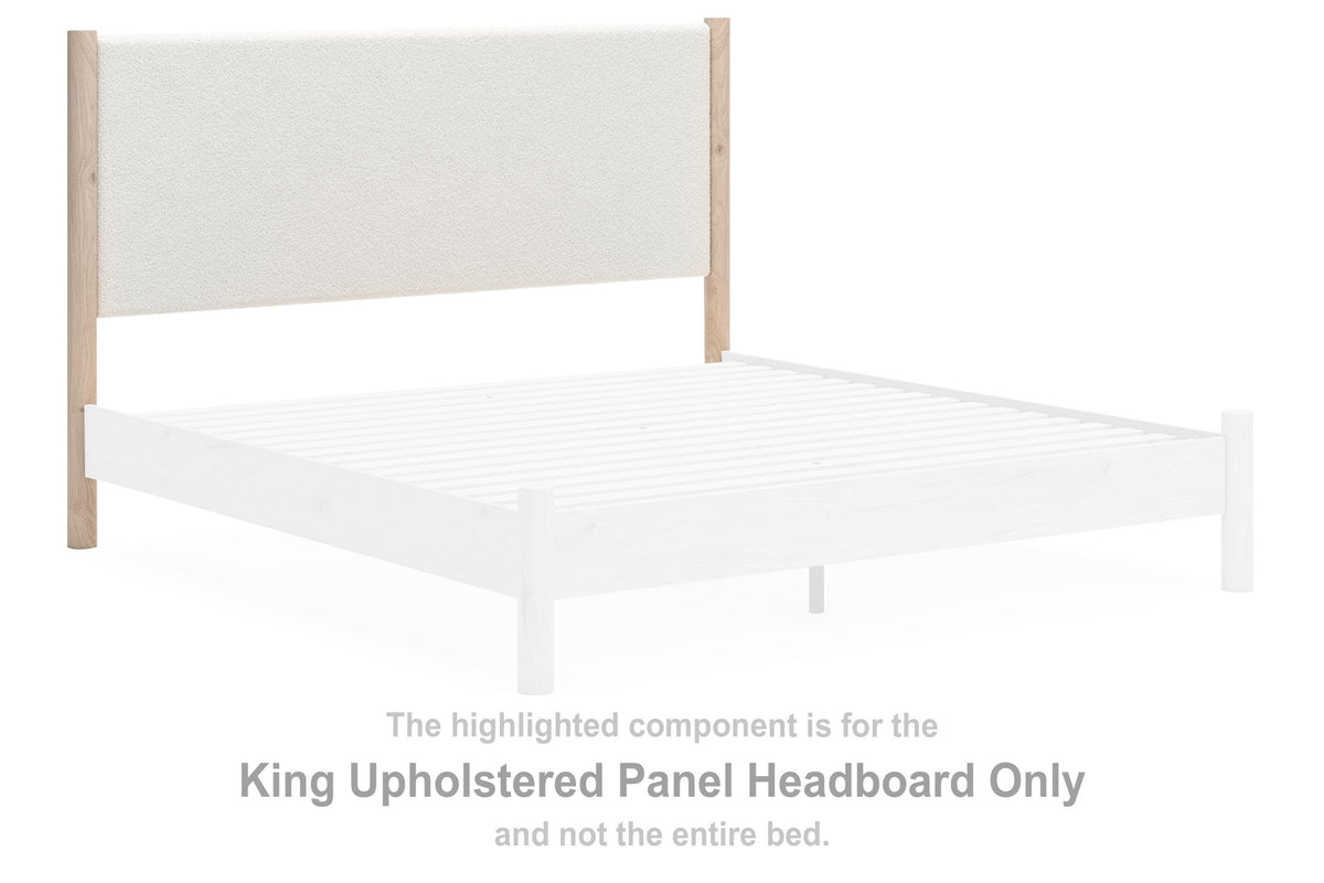 Cadmori Upholstered Panel Headboard - Two-tone  (B2615-SI)