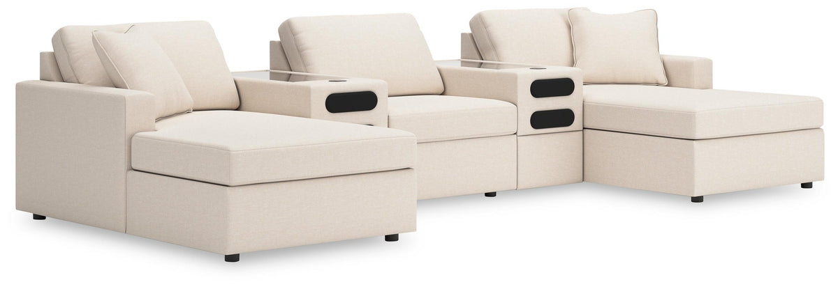 Modmax 5-Piece Double Storage Chaise Sectional with Audio Consoles (92103-SI)