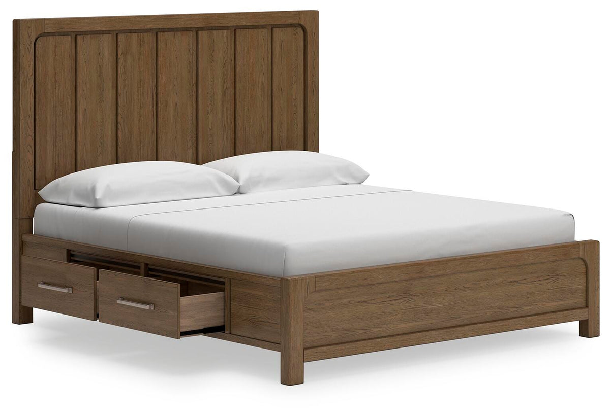 Cabalynn Panel Bed with Storage, Dresser and Mirror - Light Brown  (B974-SI) - Image 10