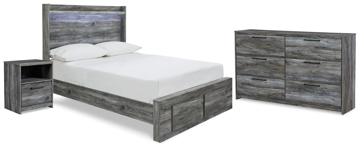 Baystorm Panel Storage Bed, Dresser and Nightstand - Gray  (B221-SI)