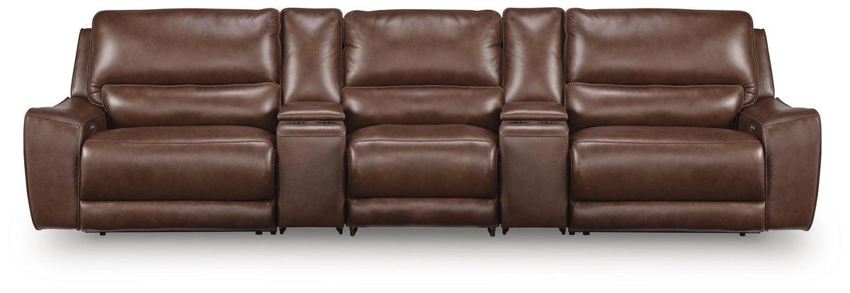DeepWakes 5-Piece Reclining Sectional with Storage Consoles (PCU62607-SI)