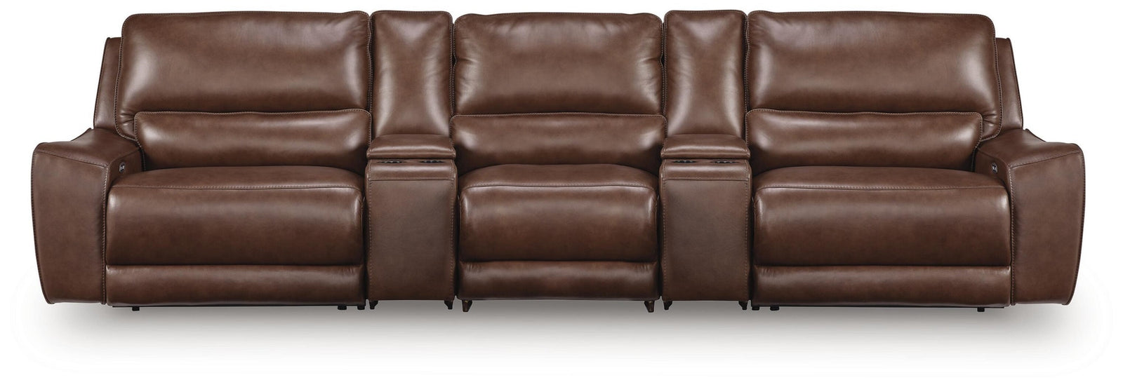 DeepWakes 5-Piece Reclining Sectional with Storage Consoles (PCU62607-SI)