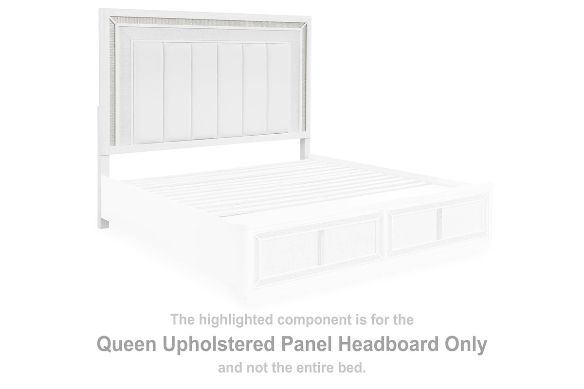 Chalanna Upholstered Panel Headboard - White  (B822-SI)