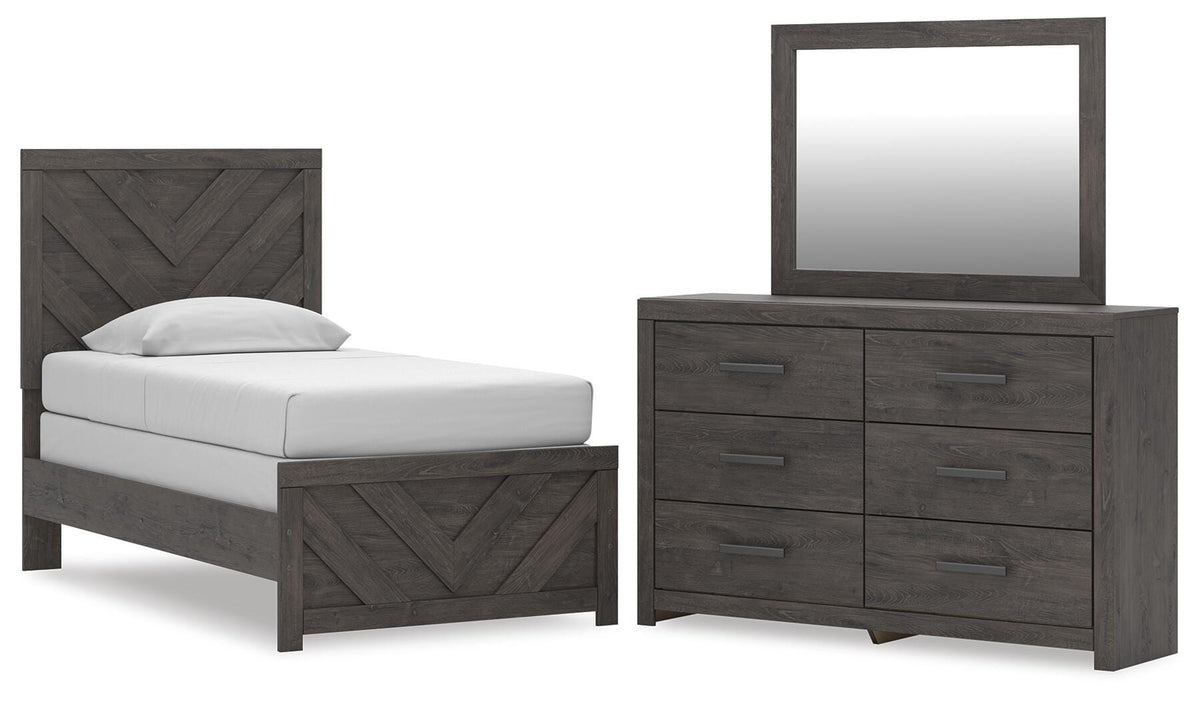 Prendonea Panel Bed, Dresser and Mirror (B3789-SI)