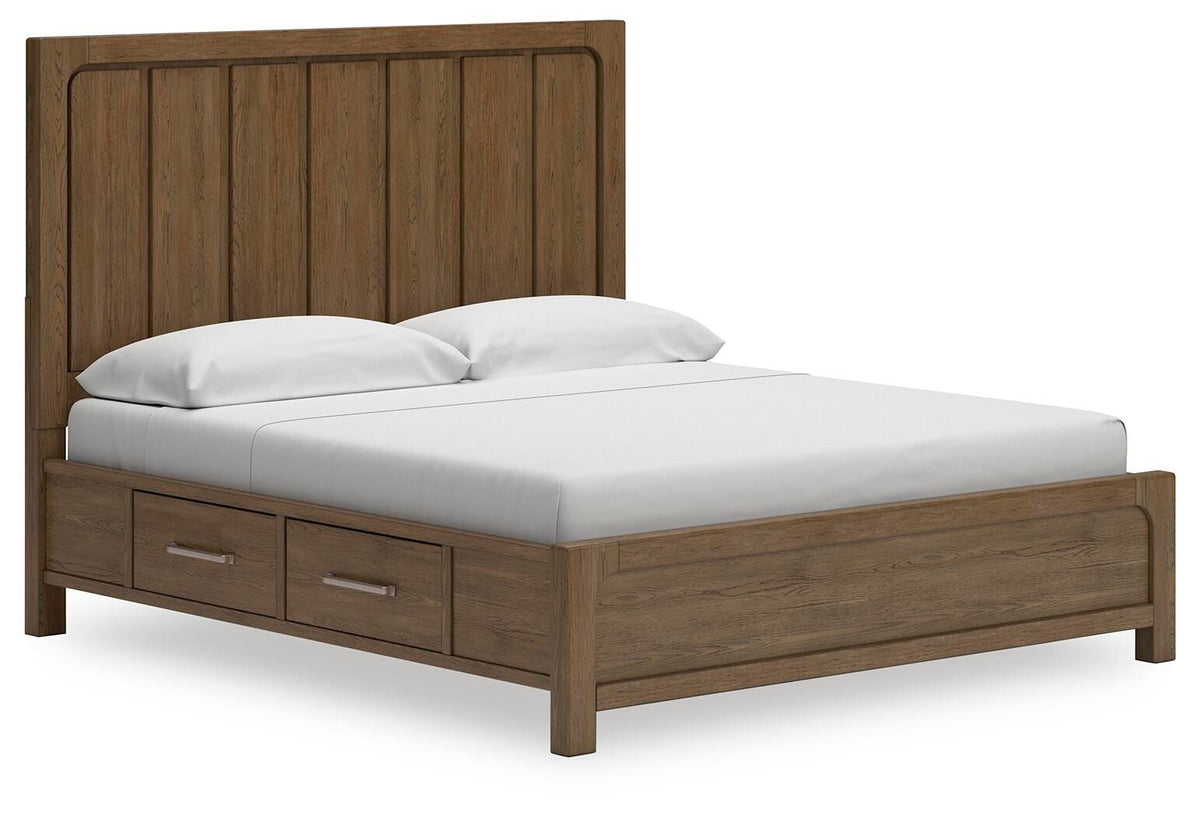 Cabalynn Panel Bed with Storage, Dresser and Mirror - Light Brown  (B974-SI) - Image 11