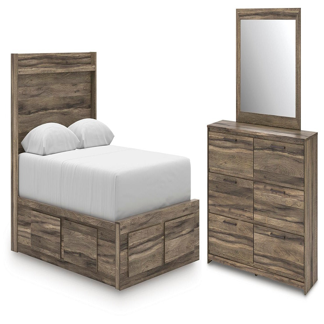 Elbrim Queen Panel Storage Bed, Dresser and Mirror (PCB2005-SI)