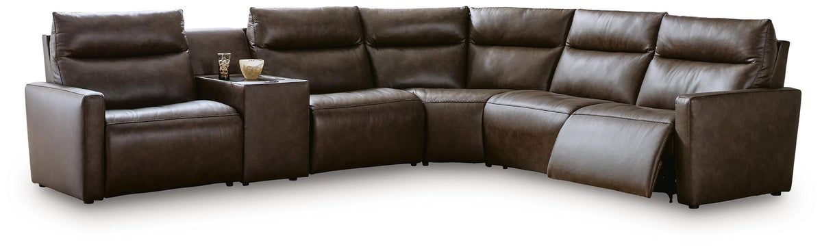 ModZ 6-Piece Power Reclining Sectional with Audio Console (U14000-SI)