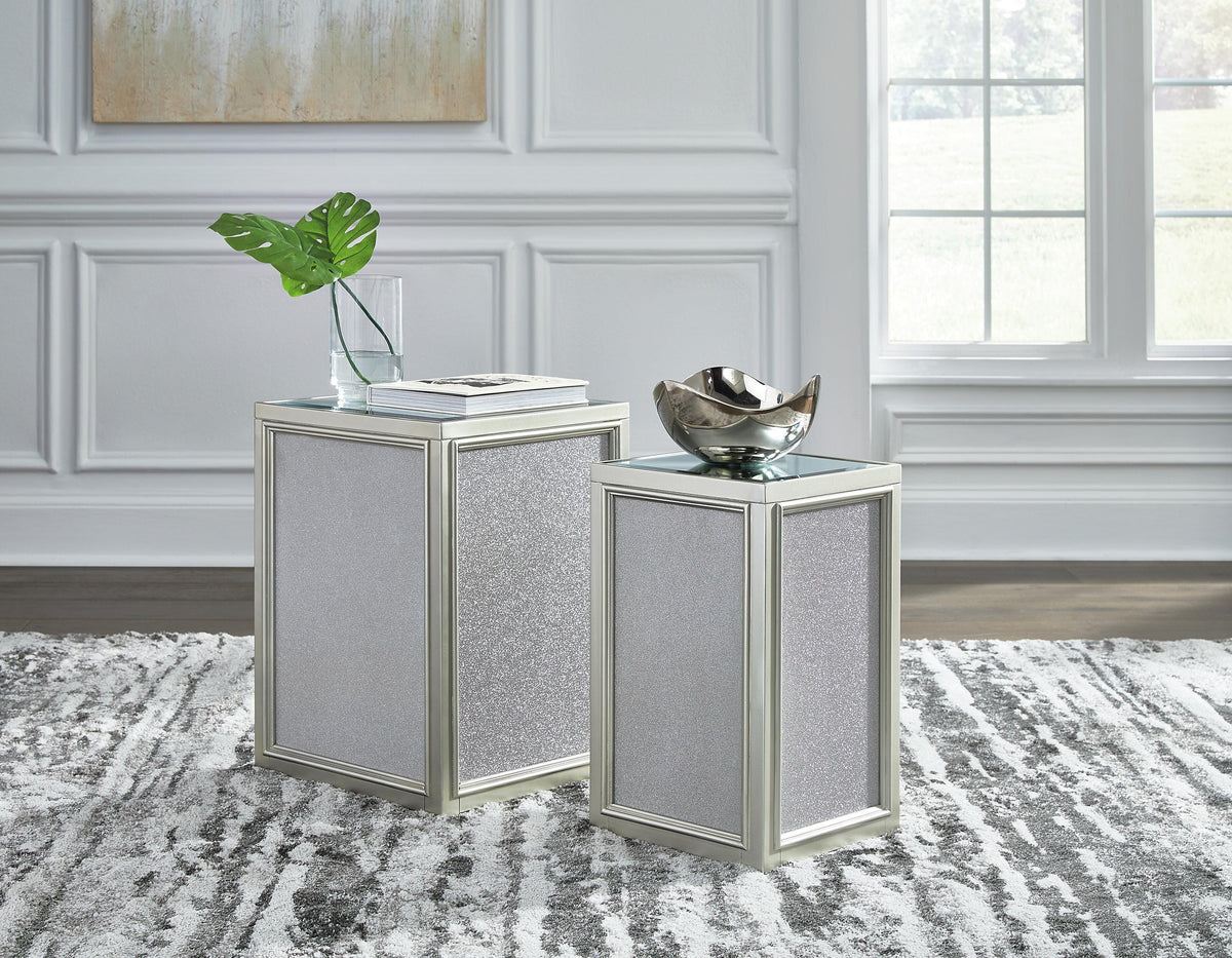 Traleena Nesting End Table (Set of 2) - Silver Finish  (T957-SI) - Image 5