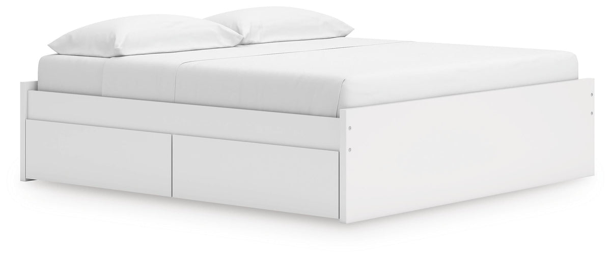 Onita Platform Bed with 1 Side Storage - White  (EB9630-SI)