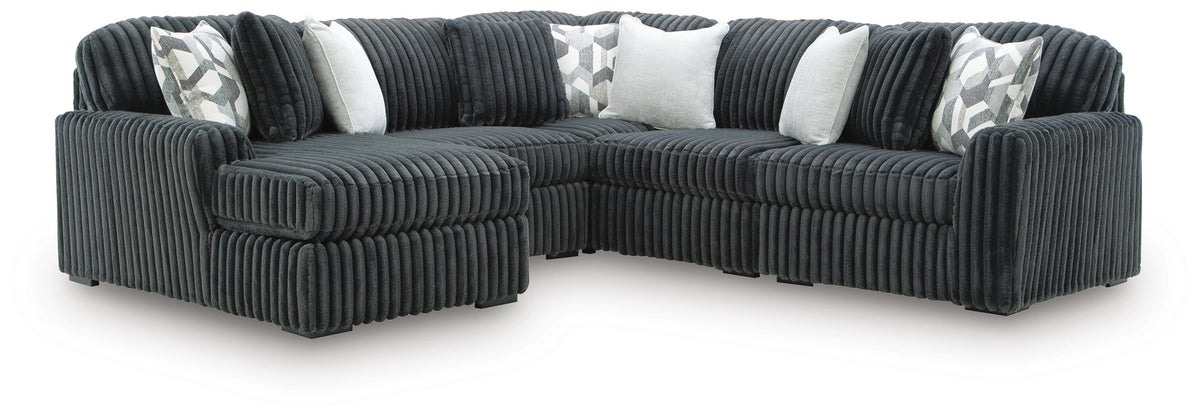 Midnight-Madness 5-Piece Sectional with Chaise (98105-SI)