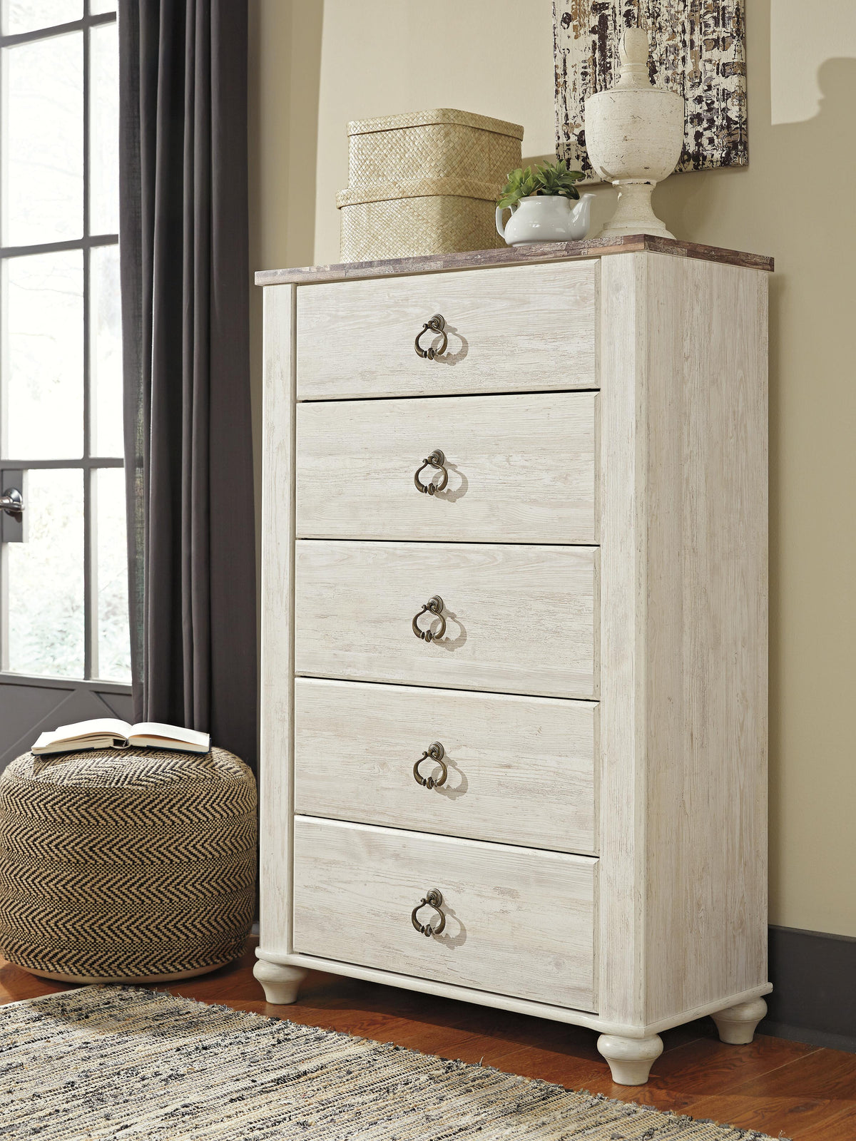 Willowton Chest of Drawers - Whitewash  (B267-SI) - Image 2