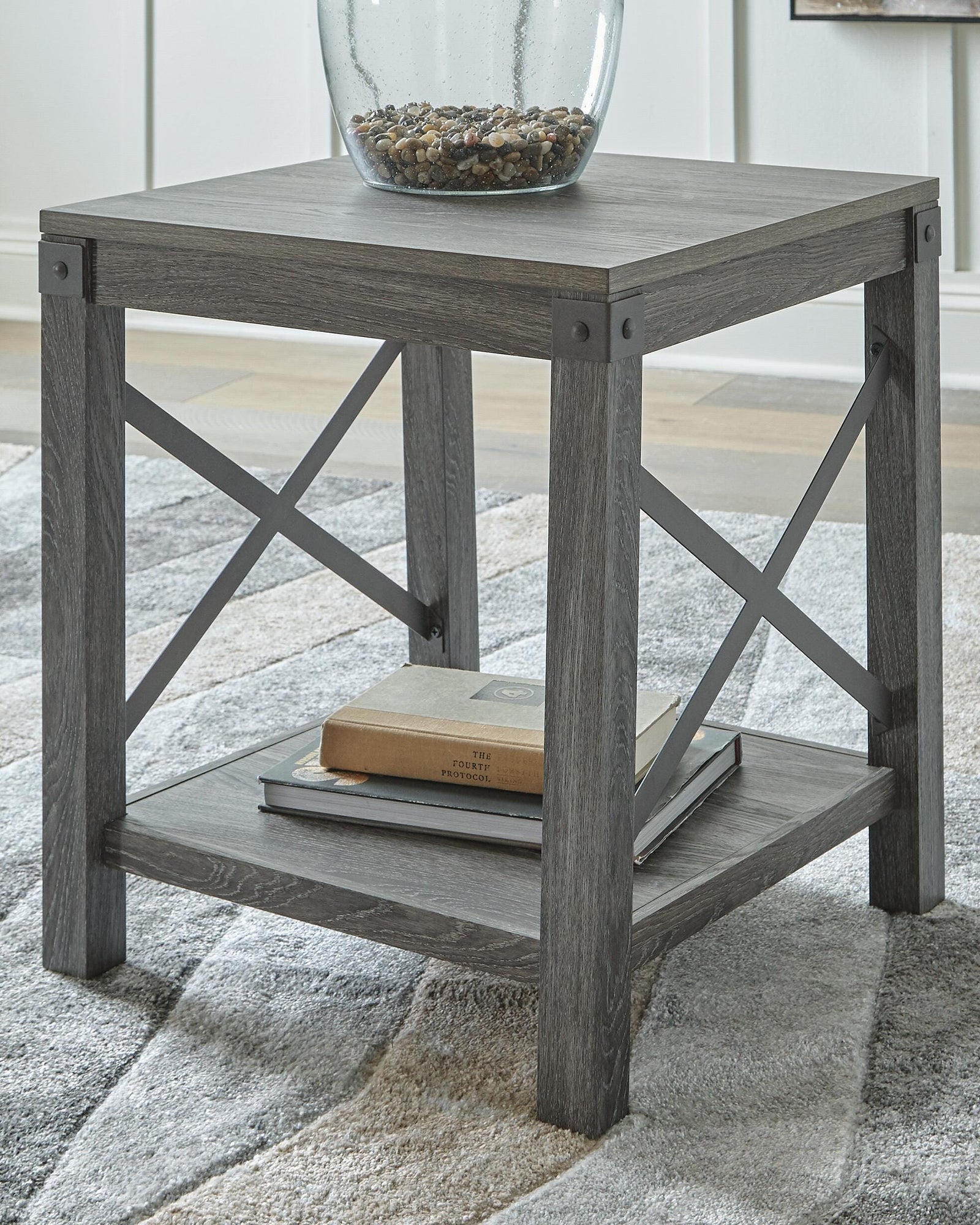Freedan Lift-top Coffee Table, 2 End Tables and Console - Grayish Brown  (T175-SI) - Image 17