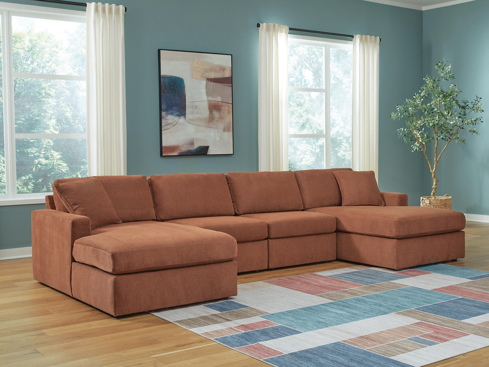 Modmax 4-Piece Double Storage Chaise Sectional (92102-SI) - Image 2