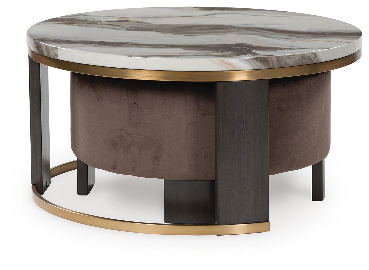 Jazmore Nesting Coffee Table (Set of 2) - Brown/Brass Finish  (T671-SI) - Image 5